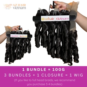 Cuticule vierge alignée Double Drawn Funmi Hair Ocean Wavy Romantic Curl, Raw Vietnamese Bouncy Curl Facile à coiffer et à coiffer - Product Image 6
