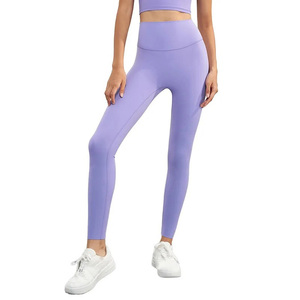 Pantalones de Yoga Ligeros de Cintura Alta para Mujer, Leggings Deportivos con Efecto Push-Up, Ropa Deportiva para Adultos, Spandex/Nailon, Color Sólido - Product Image 1
