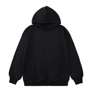 เสื้อสเวตเชิ้ตมีฮู้ดสีน้ำเงินกรมท่าสำหรับผู้ชาย สีพื้น ผ้าถัก สวมใส่สบายทรงโอเวอร์ไซส์ เหมาะสำหรับฤดูใบไม้ร่วง - Product Image 3