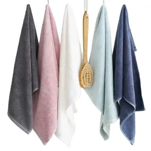 Asciugamani di cotone su misura in stile coreano asciugamani di colore solido ad asciugatura rapida con Logo OEM ODM stampati hotel fornitori vietnamiti