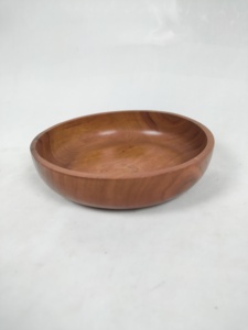 Bol en bois poli fait main écologique de luxe, bols à fruits et desserts naturels, ensembles de cuillères, couleur/logo personnalisés, mariage, fête - Product Image 4