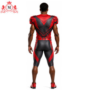 Ensemble Maillot et Pantalon de Football Rouge et Noir par Sublimation pour Homme – Respirant 100% Polyester – Détection par Aiguille – Adulte - Product Image 3