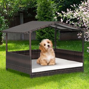 Cuccia per Cani da Esterno Resistente alle Intemperie, Arredamento per Animali Domestici in Vimini - Product Image 2
