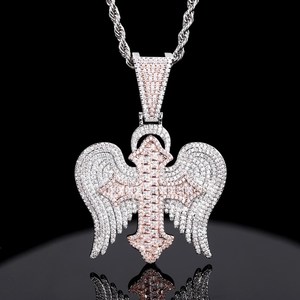 จี้สร้อยคอรูปกางเขนประดับเพชรโมอิสซาไนต์แบบ Iced Out สไตล์ฮิปฮอปสำหรับทุกเพศ - Product Image 1