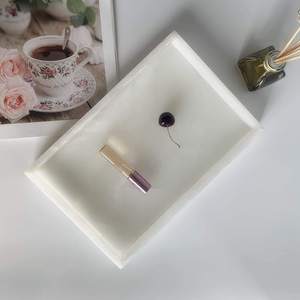 Plateau de rangement rectangulaire moderne en marbre naturel – Organisateur décoratif élégant pour la maison et la coiffeuse - Product Image 3