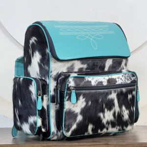 Handmade Cowhide Leather with Boot Stitch <b>Backpack</b> Purse Tooled Flap Women Travel <b>School</b> Fashion Hide <b>Backpack</b> Wholesale - Product Image 3