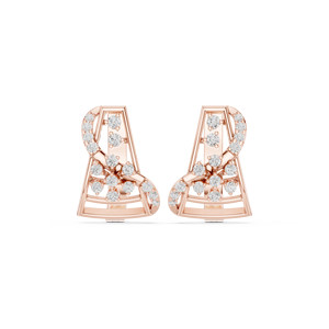 Pendientes de Aro Bali con Circonitas, Plata de Ley 925 Chapada en Oro Rosa de 18K, Joyería de Diseño de Lujo para Mujer - Product Image 2