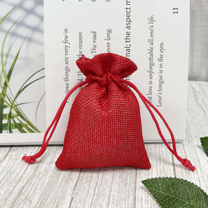 Handmade Rustic Jute Jewelry <b>Pouch</b> Small <b>Drawstring</b> Bag for Ring and Earring Packaging - Product Image 5