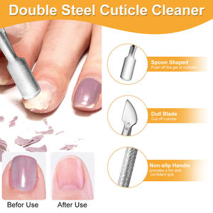 Pousse-cuticules coloré, dissolvant de vernis à ongles, grattoir à vernis gel, outils de manucure en acier inoxydable pour ongles - Product Image 5