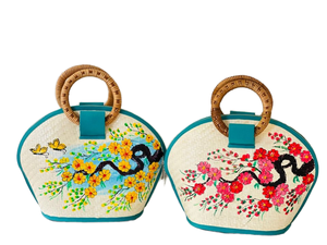 กระเป๋าถือผักตบชวาคุณภาพสูงสำหรับฤดูร้อนช้อปปิ้งชายหาดงานหัตถกรรมสองสไตล์ - Product Image 4