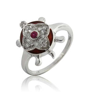 925 Sterling Silver Tortoise <b>Ring</b> Wholesale Bohemian Jewelry In 925 Sterling Silver Trending White <b>CZ</b> & Inlay Cocktail <b>Rings</b> - Product Image 1