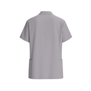 Combinaison médicale bleue pour femmes, manches courtes, col moderne, uniforme d'infirmière une pièce avec cordon de serrage à la taille, confortable - Product Image 3