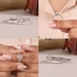 แหวนหมั้นเพชรทรงรัศมี 14K ทองคำแท้ เพชร CVD ผลิตในห้องปฏิบัติการ น้ำหนัก 2.00 กะรัต รับรองโดย IGI สี E ความสะอาด VVS2 - Product Image 5