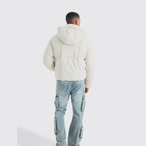 New Design Custom Wholesale Plain Full Zipper <b>Slim</b> <b>Fit</b> High Quality Windproof Waterproof Puffer <b>Jacket</b> Streetwear Men's Front - Product Image 3