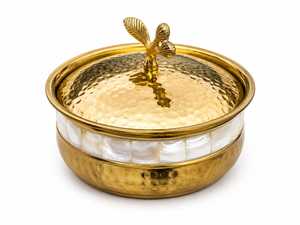 Olla de latón macizo con tapa - Product Image 2