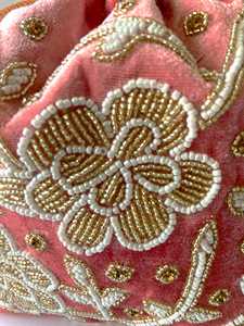 Affordable Traditional Indian Potli <b>Bag</b> with Handmade Bead Embroidery for Women, Bridal Accessories, Festive <b>Gifts</b> and Wedding - Product Image 2