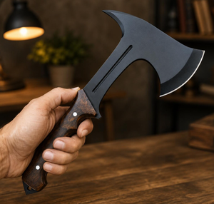 Hache tactique en acier carbone forgé à la main avec manche en bois de rose, outil de camping, de survie en extérieur, tomahawk, pour garçons d'honneur - Product Image 2