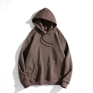 Sudadera con Capucha para Hombre, Color Sólido, Corte Regular, Algodón French Terry, Informal, Otoñal, con Bolsillo - Product Image 3