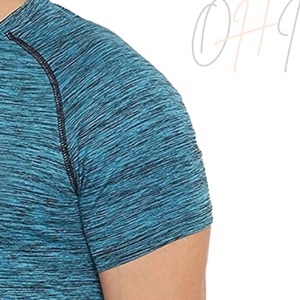 เสื้อยืดออกกำลังกายผู้ชายสีน้ำเงินลายไท-ได ระบายอากาศได้ดี ทรงโอเวอร์ไซส์ ผ้าฝ้าย 100% แขนเสื้อแบบแร็กแลน - Product Image 5