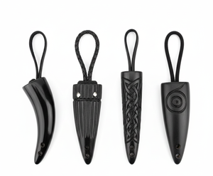 Boutons à bascule rectangulaires noirs modernes faits à la main en corne de buffle écologique, polis, au charme rustique naturel, design géométrique portable - Product Image 6