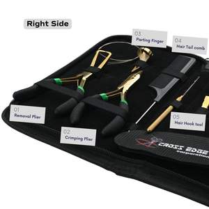 Kit Profesional de Extensiones de Cabello Doradas con Pinza de Crimpado de 5 Pulgadas, Peine para Cola de Caballo y Pinza de Acero Inoxidable para Extensiones de Cabello - Product Image 3