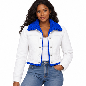 Cosh International Sisterhood Sorority <b>Sherpa</b> Denim <b>Jacket</b> <b>for</b> <b>Women</b> Winter Fleece Denim <b>Jacket</b> Clothing - Product Image 1