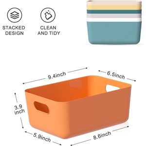 <b>Small</b> Plastic Storage Bins 9.4\"X6.5\"X3.9\" Organizing <b>Containers</b> for Classroom Pantry Kitchen Cupboard Bathroom - Product Image 2
