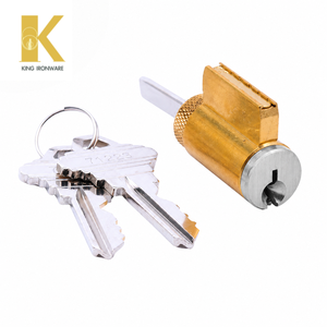 Cerradura de Cilindro de Latón de 5 Pines con Llave SC Personalizada, Acabado Cromado Satinado, para Puerta de Entrada - Product Image 1