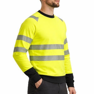 Chemise de sécurité réfléchissante coupe-vent en polyester sur mesure à haute visibilité pour hommes à manches longues – Vêtements de travail extérieur 2025 - Product Image 5