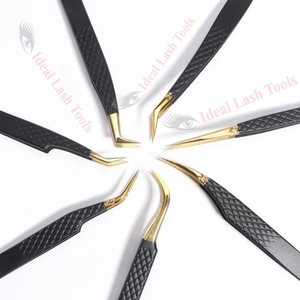 Pince à épiler professionnelle noire en acier inoxydable pour extensions de cils, haute précision, antistatique, applicateur pour cils volumineux - Product Image 3