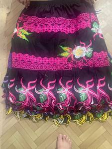 Women's Vintage A-Line Pleated Anti-Wrinkle Soft 100% Polyester Solid Mini <b>Skirt</b> Discharge Printed Knitted Lower Hem Summer - Product Image 1