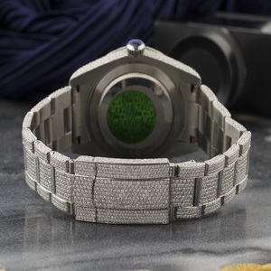 Luxury Iced Out Moissanite <b>Watch</b> Arabic Dial Round Diamond Hip Hop Jewellery Bust Down Statement Timepiece - Product Image 3