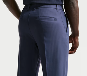 Pantalones Formales Plisados Azul Marino para Hombre, Cintura Alta, Corte Recto, Antiarrugas, Tela de Poliéster, para Otoño - Product Image 3