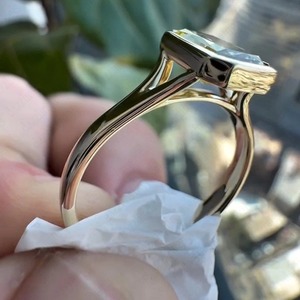 Emerald Cut Yellow Diamond <b>Cocktail</b> <b>Ring</b> 18K Solid <b>Gold</b> Bezel Setting Classic Women's Fine <b>Ring</b> - Product Image 4
