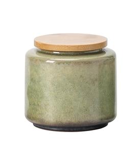 Tarro de Almacenamiento Esmaltado en Tonos Tierra con Tapa de Bambú, Acabado Liso, Organizador Moderno para Encimera, Elegante Contenedor para Despensa de Cocina - Product Image 4
