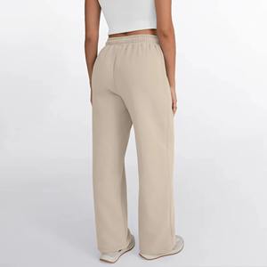 <b>Women's</b> Mid Waist Straight Pants Flat Front Drawstring Trousers Winter Eco-Friendly Breathable wholesale rate <b>cheap</b> price - Product Image 2