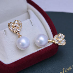 Boucles d'oreilles en argent S925 Zhuji Danshui 10-11 mm, perles blanches, lumière intense, défauts discrets, charmantes et élégantes - Product Image 3