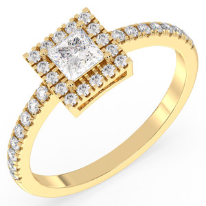 Bagues de fiançailles REYES en moissanite certifiée GRA de 0,74 carat, taille princesse, en argent sterling 925, bijoux fins pour femmes - Product Image 1