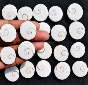 Venta al por mayor FAIJAN GEMS Cabujón de Concha de Ojo de Shiva Blanco Natural, Cristal Curativo para Joyería Reiki, Piedra Pulida con Corte Brillante, Tercera Ojo de Shiva - Product Image 2