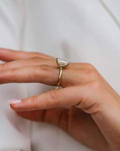14K Yellow Gold Toi Et Moi Luxury Engagement <b>Ring</b> with Pear Radiant Cut Lab Grown Diamonds IGI Certified VVS1 Clarity <b>Two</b>-<b>Stone</b> - Product Image 4