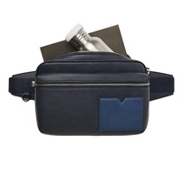 Sac de taille tendance en cuir véritable pour homme, sac banane noir pour homme, sac de poitrine multifonction, sac de voyage en maximisant les vêtements
