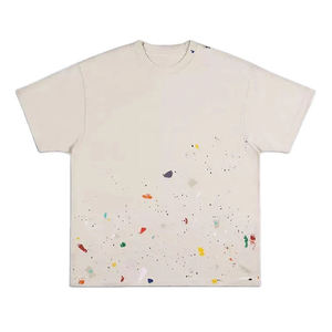 OEM ODM Service Washed Distressed T-<b>Shirt</b> White Black Organic Cotton T-<b>Shirt</b> Men's Custom Logo 100% Cotton Knitted Solid Color - Product Image 4