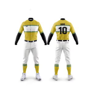 Ropa Deportiva Personalizada, Uniformes de Béisbol Personalizados, Jersey con Logotipo Personalizado, Jersey de Béisbol Negro con Detalles Dorados - Product Image 6