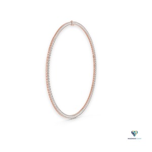 Collier tennis en or rose 24,06 CT avec diamants de laboratoire taille émeraude en or massif 18 carats - Product Image 2