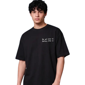 T-shirt graphique oversize pour homme, col rond, manches courtes, imprimé dos motif dessin animé, coupe ample, streetwear décontracté, vêtements de mode personnalisés - Product Image 1