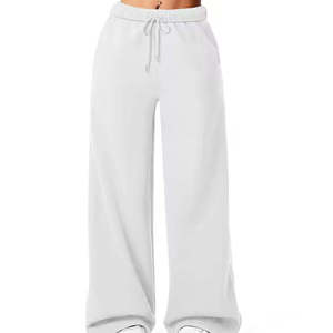 Pantalon de jogging décontracté pour homme en laine vintage, coupe droite, taille mi-haute, avec cordon de serrage élastique et poches latérales, pour l'automne, noir et rose - Product Image 5
