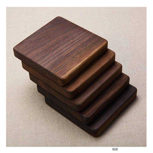 Polished Wood Drink Coasters Modern Luxury Eco Handmade Durable Stylish Square Customized Size for <b>Table</b> Decor Home Bar <b>Walnut</b> - Product Image 5