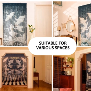Art Deco Bamboo Beaded Wall Hanging Curtains Handmade Eco-Friendly Indoor Use for Living Rooms Hotels Custom Printing Available - Product Image 4