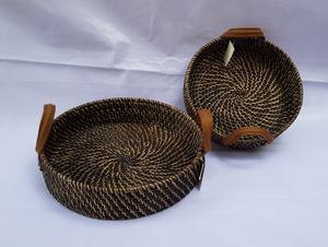 High Quality Hot Seller Elegant Small Rattan Tray with Handle <b>Wicker</b> Tray <b>Wicker</b> <b>Crafts</b> Suitable for Storage From Vietnam - Product Image 6