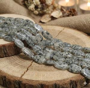 Perles en quartz rutilé ovales de 12x8mm de qualité supérieure en gros, perles grises en vrac pour la fabrication de bijoux DIY Beadsnfashion SP-2104 - Product Image 2